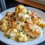 Creamy Garlic Chicken Roasted Cauliflower Bake img2