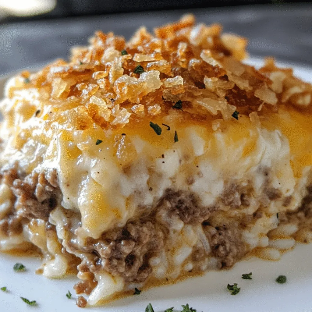 French Onion Ground Beef and Rice Casserole1