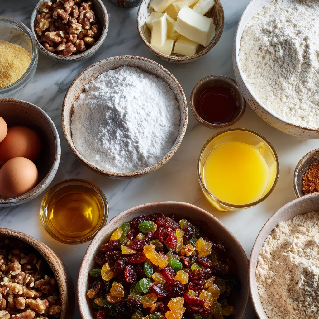 Never Fail Fruit Cake (Old-Fashioned Style) 5 saad.k close up shot 45 degree angle of ingredients for class 5772ca17 b91c 48c6 bca8 30eb81cda51e 1