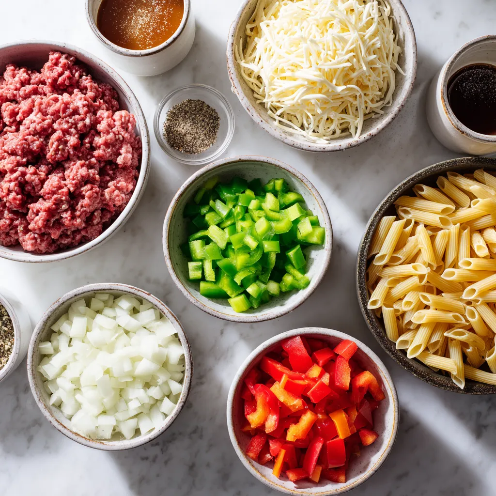 Crockpot Philly Cheesesteak Pasta Casserole 2
