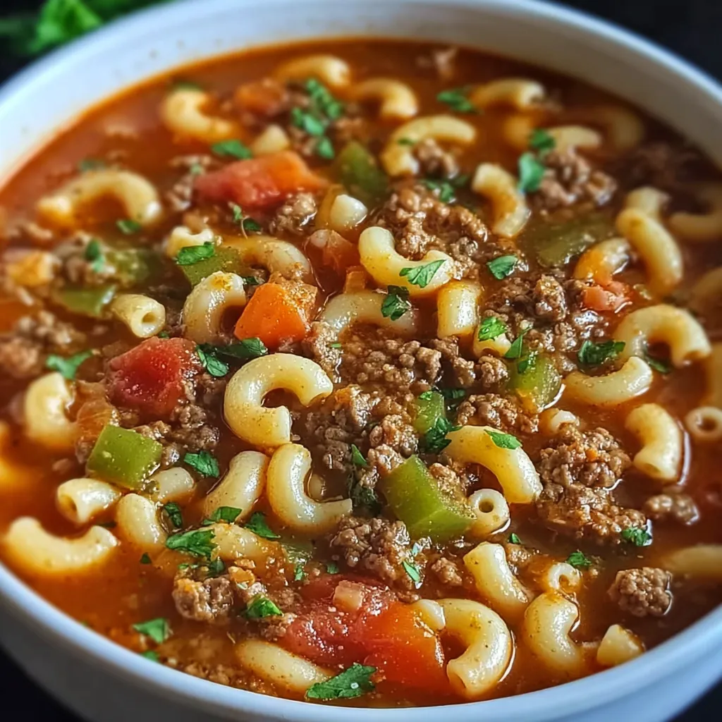 Beef Tomato Macaroni Soup 1