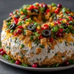 Christmas Taco Cheese Ball Wreath 11
