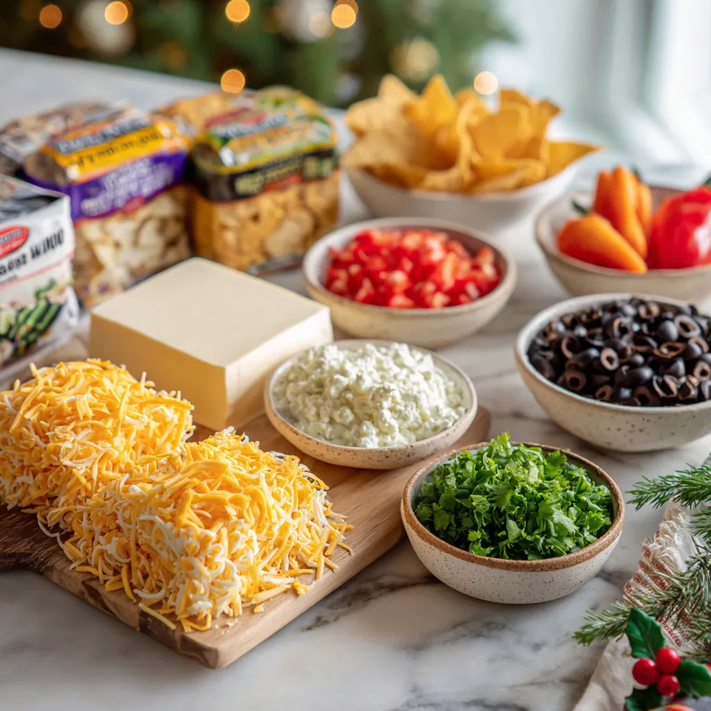 Christmas Taco Cheese Ball Wreath 12