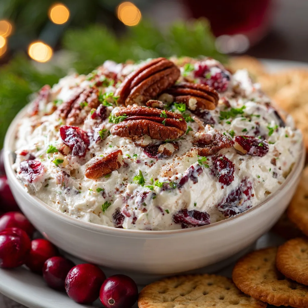 Cranberry Pecan Snowflake Cream Cheese Dip 1