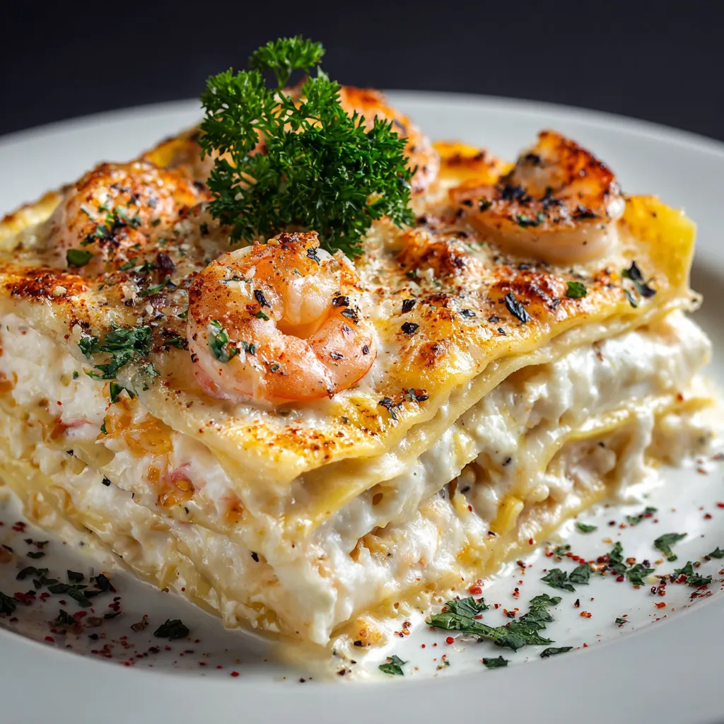 Creamy Seafood Lasagna with Shrimp Crab 1