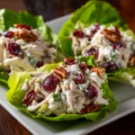 Festive Cranberry Pecan Chicken Salad Lettuce Boats 1