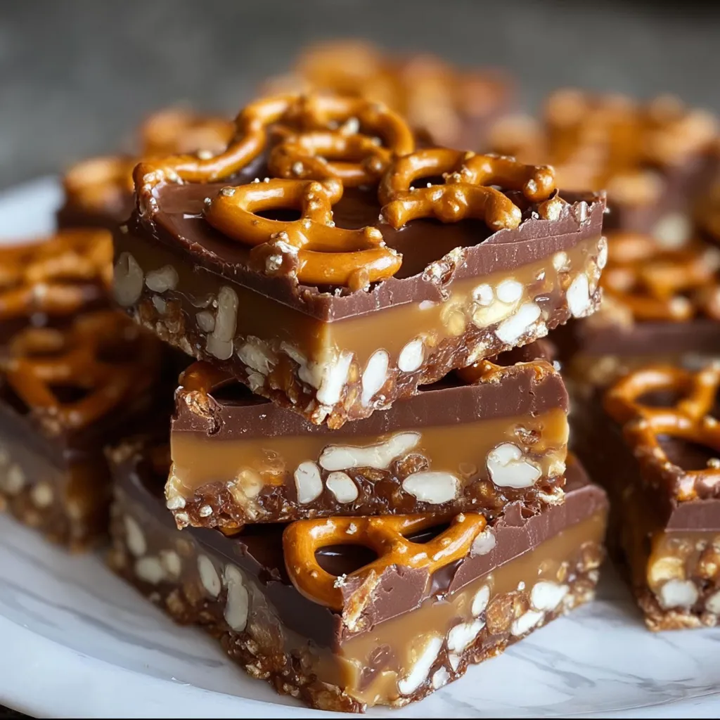 No Bake Caramel Pretzel Crack Bars 1