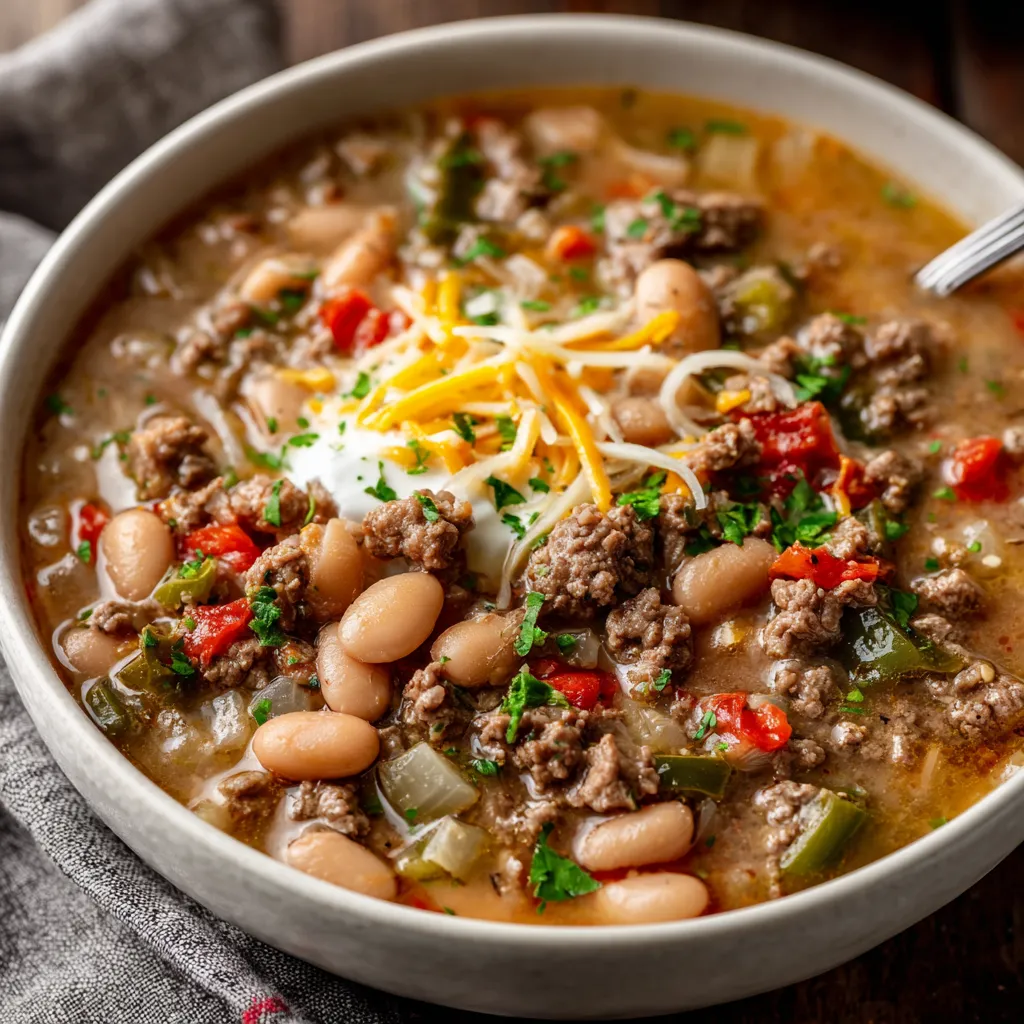 Pinto Beans Green Chile and Beef Soup 1