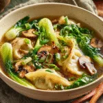 Potsticker Soup with Mushrooms Bok Choy 1