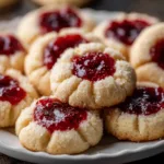 Raspberry Almond Shortbread Thumbprint Cookies 1
