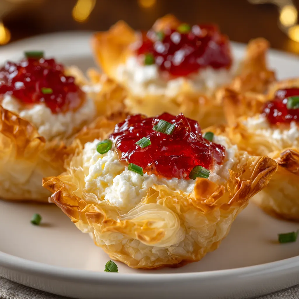 Sweet Heat Pepper Jelly Cream Cheese Phyllo Cups 1