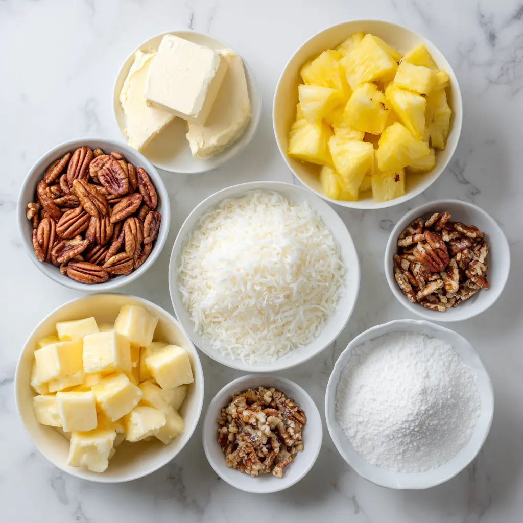 Old-Fashioned Pineapple Pecan Cream Cheese Dump Cake
